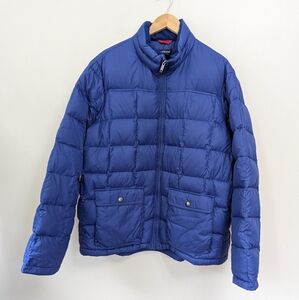 Lands‎ End Mens Blue Quilted Down Puffer Coat XL